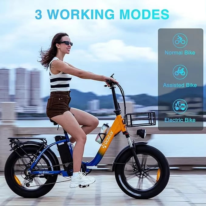 Ridstar 750w and 1000W Step Through Foldable Cruiser Electric Bike