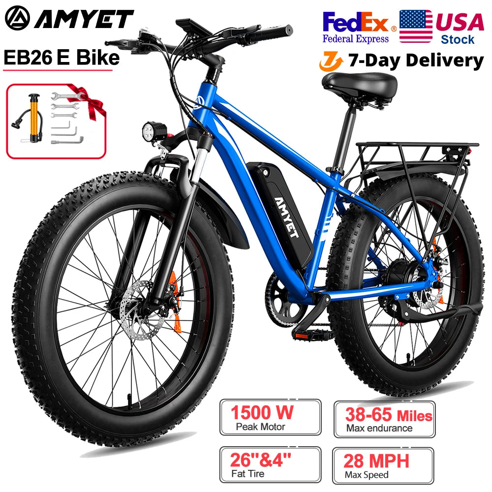 AMYET 1000w EB26 Fat Tire Hight Performance Electric Mountain Bike