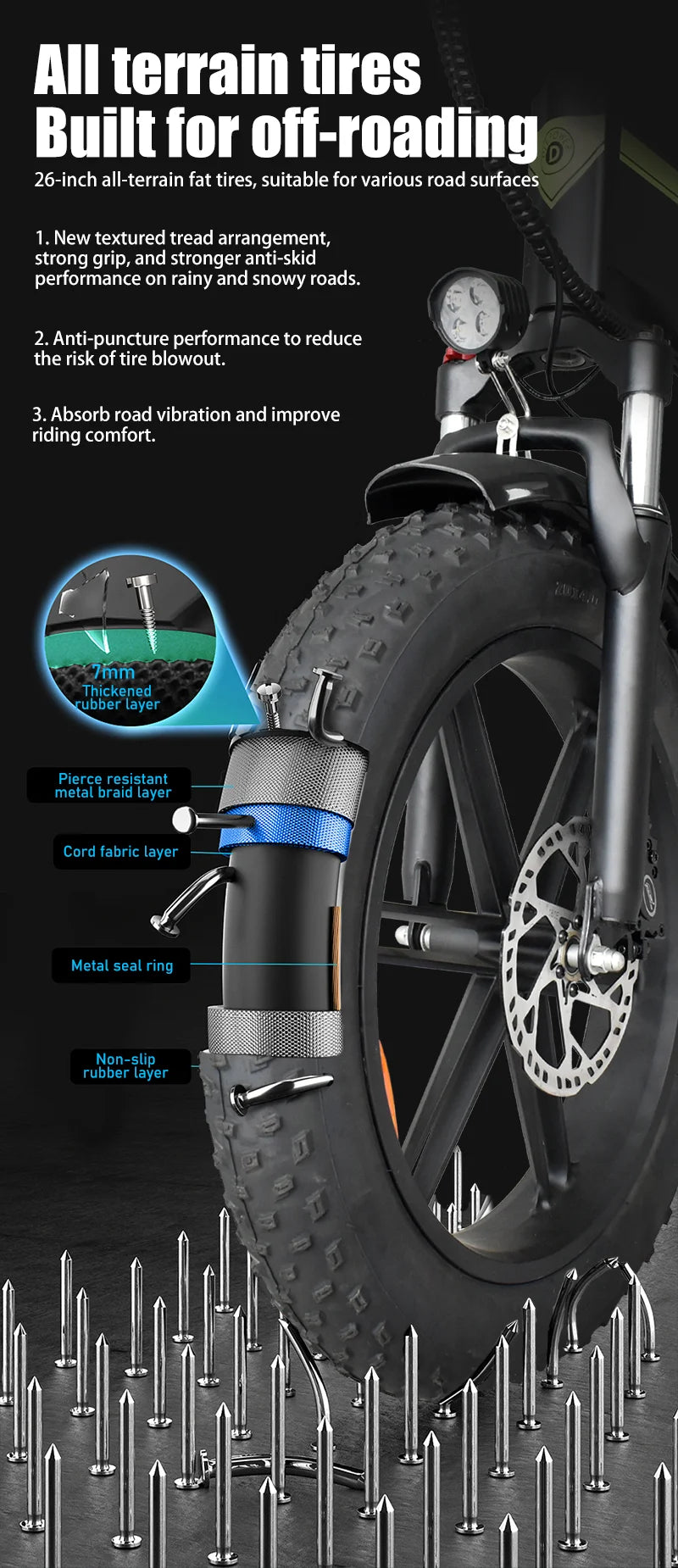 DEEPOWER H26PRO 2000W Fat Tire Folding Electric Mountain Bike