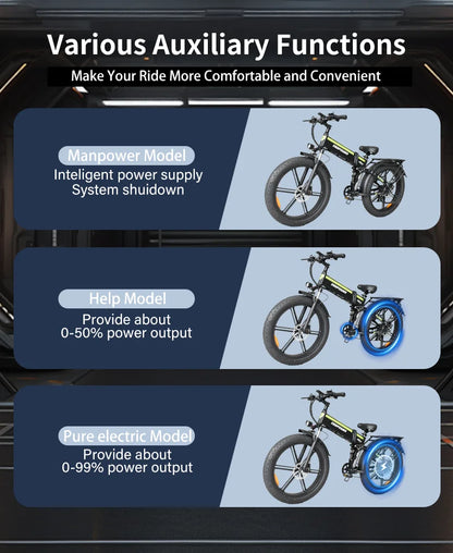 DEEPOWER H26PRO 2000W Fat Tire Folding Electric Mountain Bike