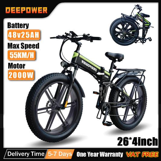DEEPOWER H26PRO 2000W Fat Tire Folding Electric Mountain Bike