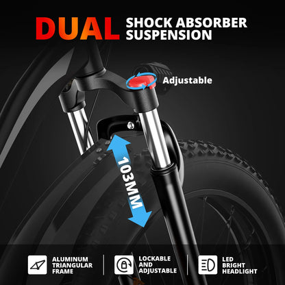 AMYET 1000w EB26 Fat Tire Hight Performance Electric Mountain Bike